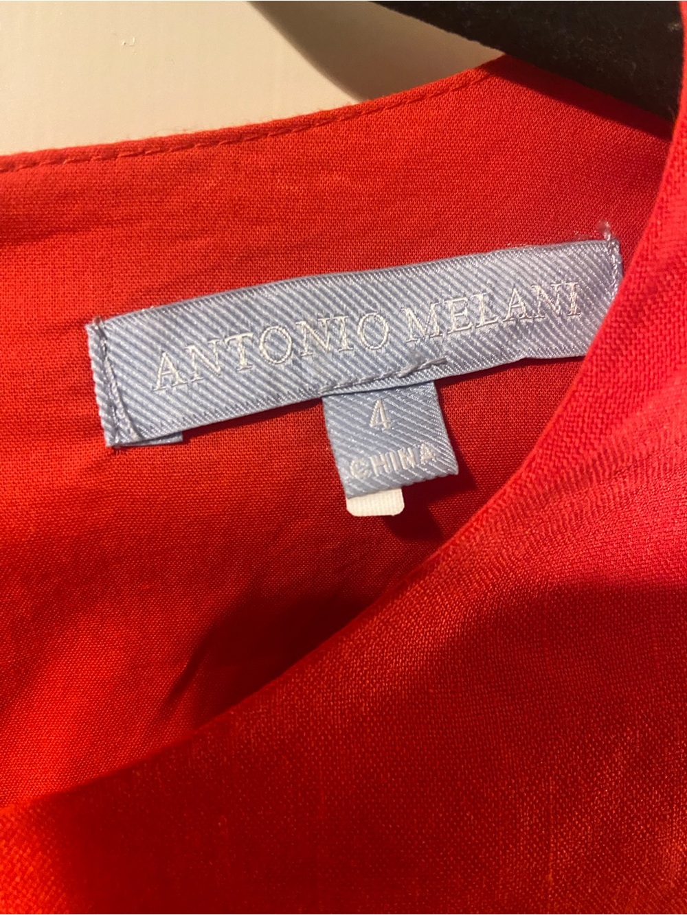 ANTONIO MELANI Size 4 Linen Blend Red Romper; Classy 4th of July Outfit! - Picture 3 of 6